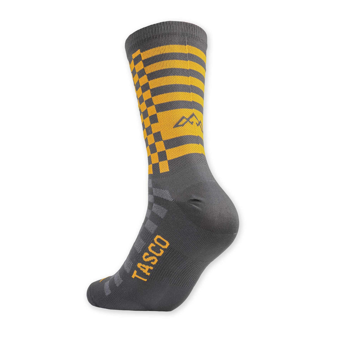 Ridgeline Cycling Socks -  Checkmate (Yellow)