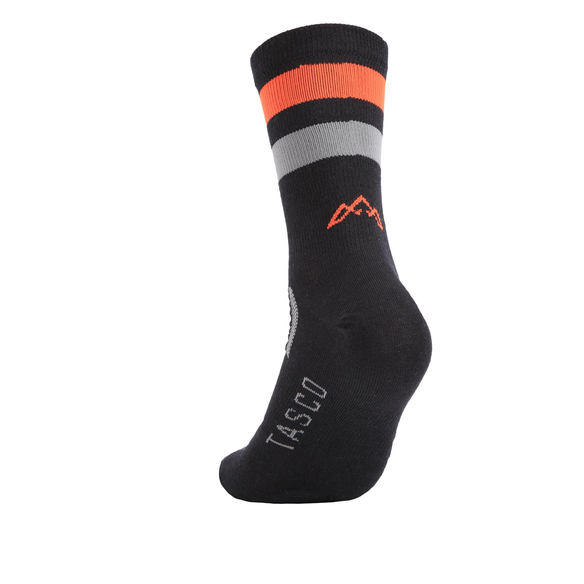 RideTrek Merino Wool Socks - Classic Black / Orange