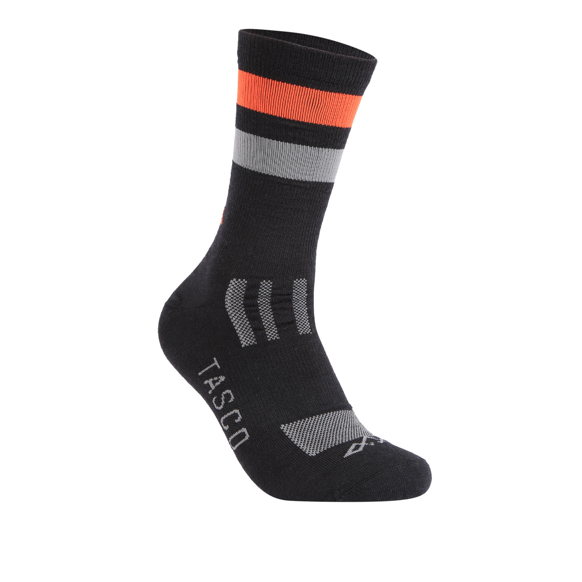RideTrek Merino Wool Socks - Classic Black / Orange